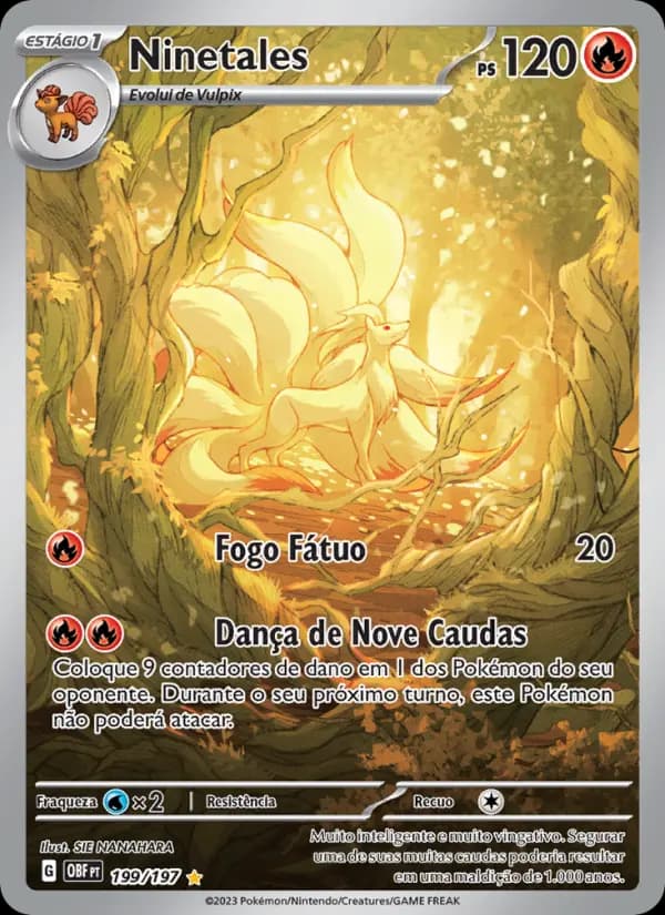 Ninetales, carta 199 de Obsidiana em Chamas