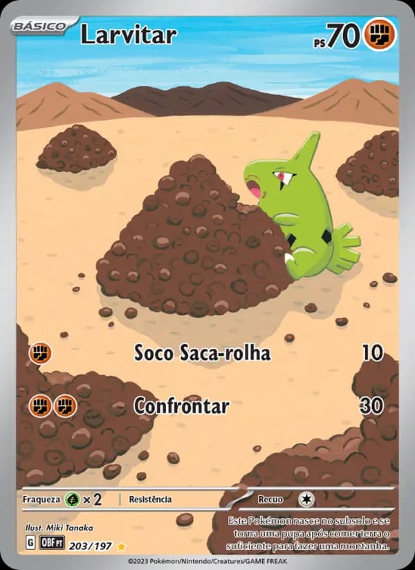Larvitar, carta 203 de Obsidiana em Chamas