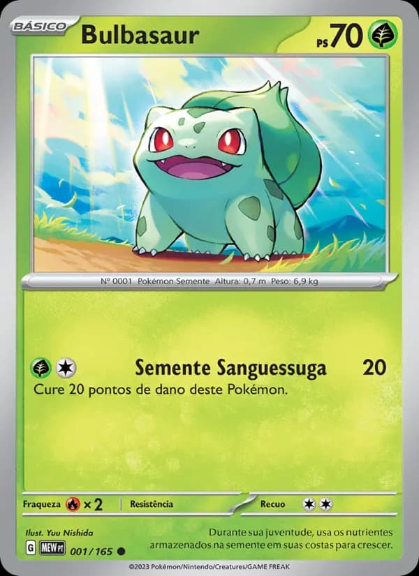 Bulbasaur, carta 001 de 151