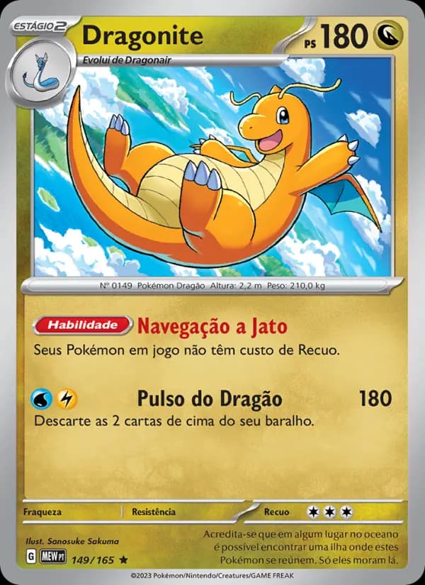 Dragonite, carta 149 de 151