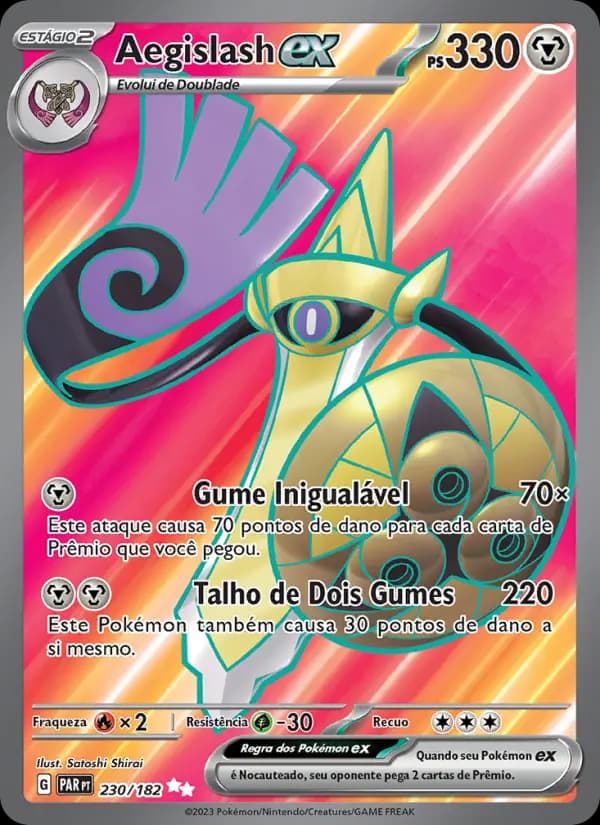Aegislash ex, carta 230 de Fenda Paradoxal