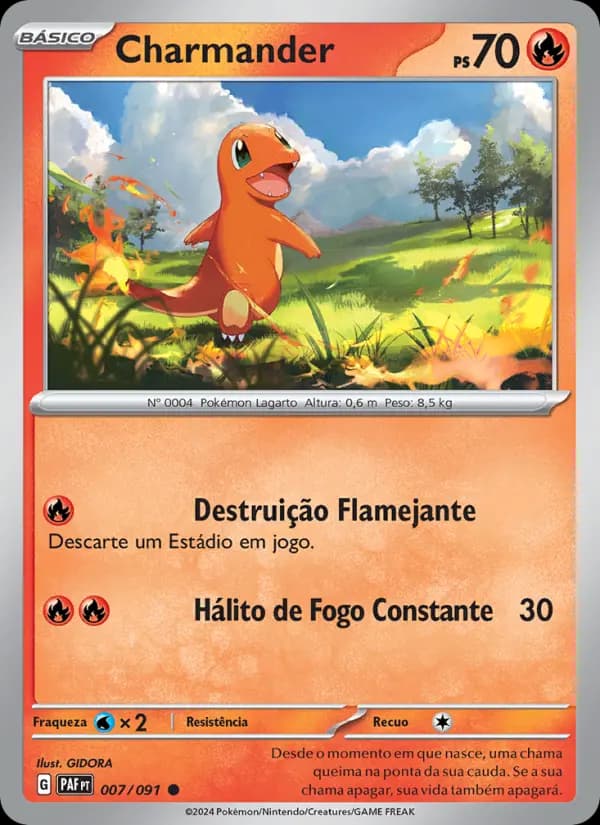 Charmander, carta 007 de Destinos de Paldea