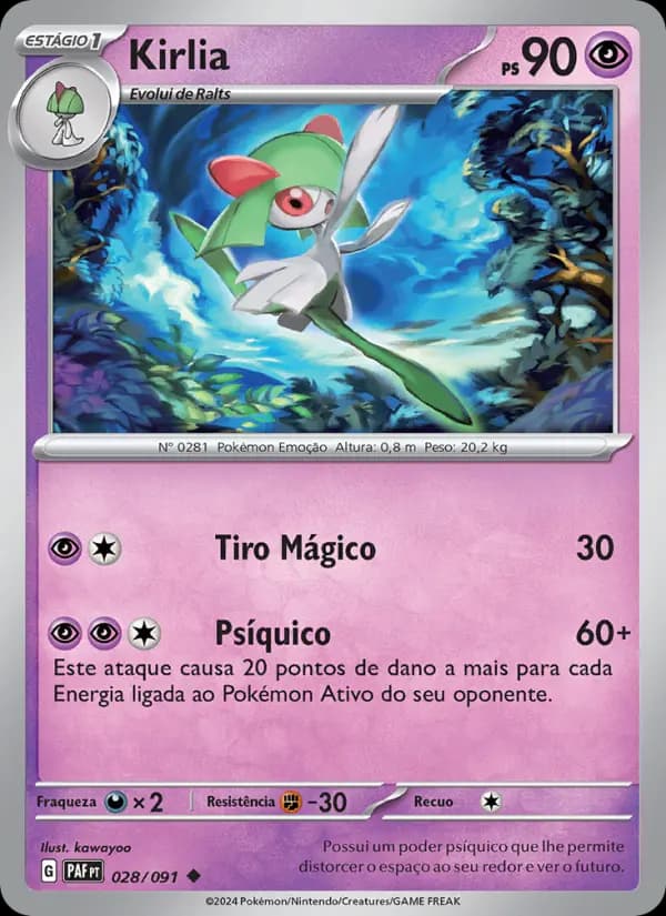 Kirlia, carta 028 de Destinos de Paldea