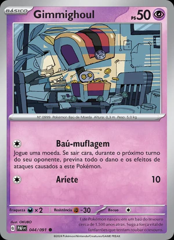 Gimmighoul, carta 044 de Destinos de Paldea
