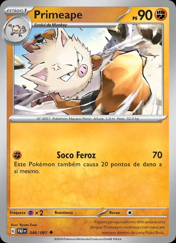 Primeape, carta 046 de Destinos de Paldea