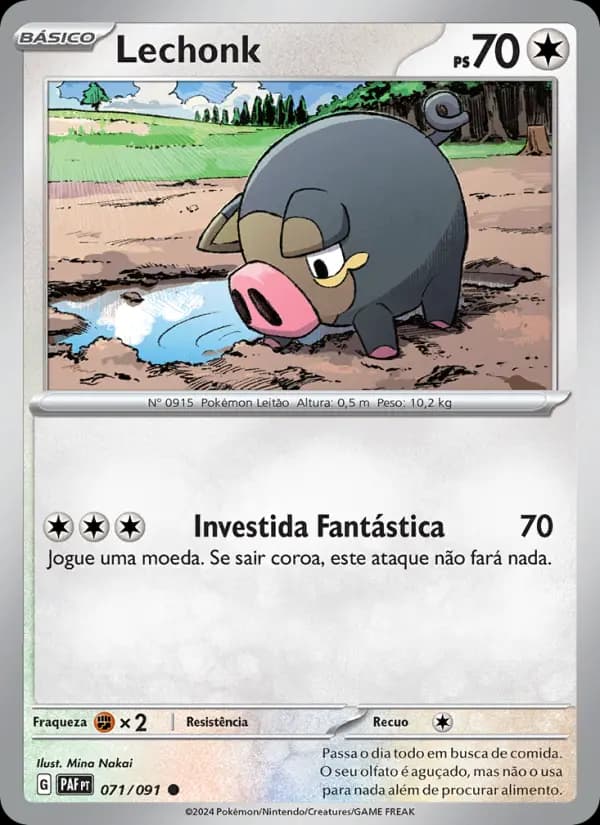 Lechonk, carta 071 de Destinos de Paldea