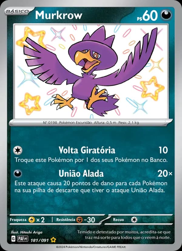 Murkrow, carta 181 de Destinos de Paldea