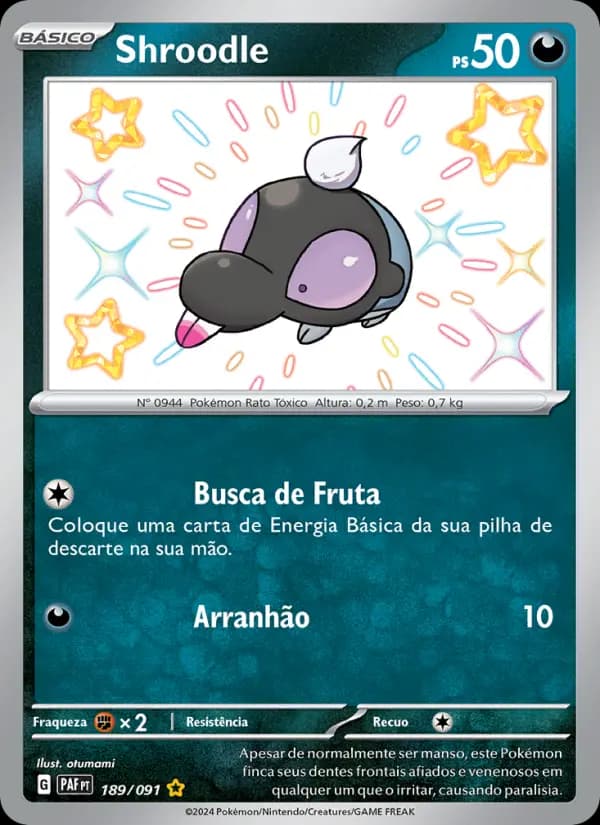Shroodle, carta 189 de Destinos de Paldea