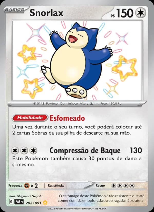 Snorlax, carta 202 de Destinos de Paldea