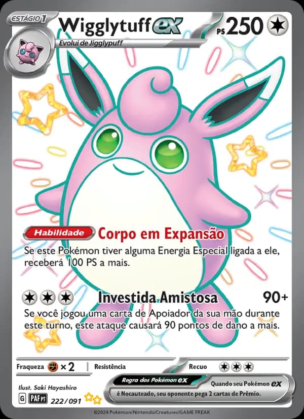 Wigglytuff ex, carta 222 de Destinos de Paldea