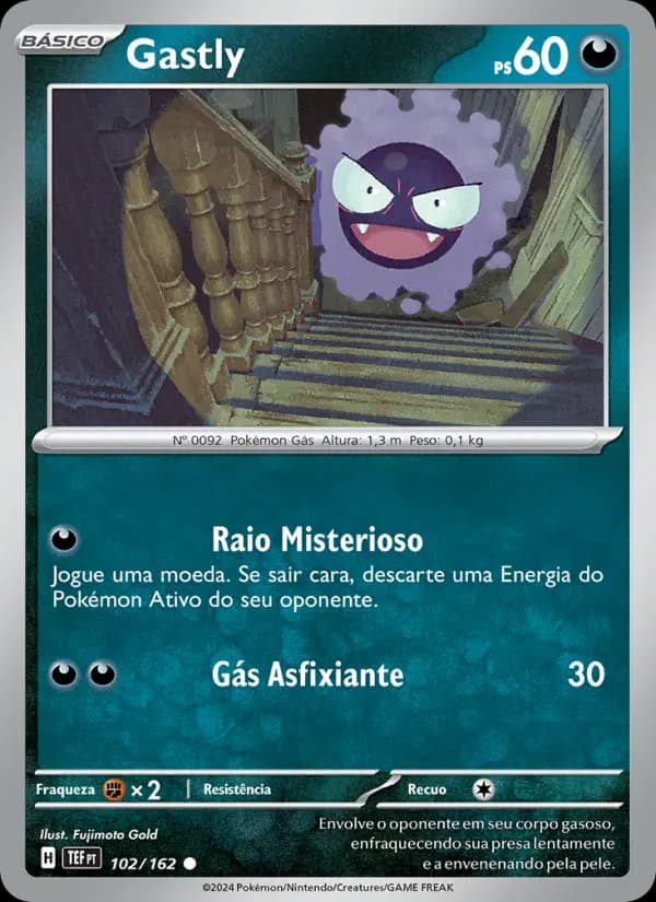 Gastly, carta 102 de Forças Temporais
