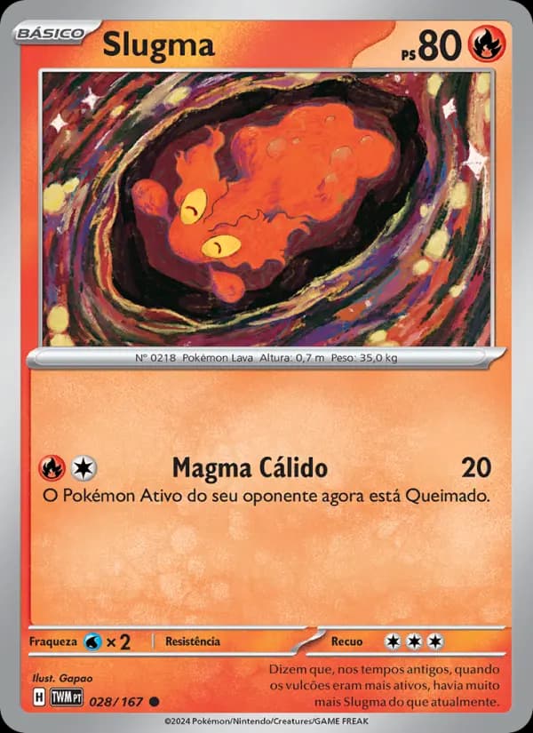 Slugma, carta 028 de Máscaras do Crepúsculo