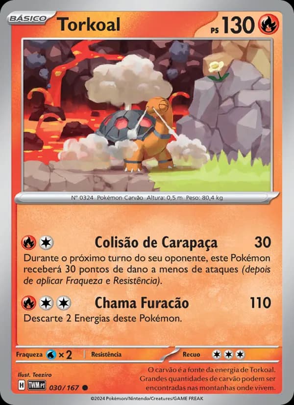 Torkoal, carta 030 de Máscaras do Crepúsculo