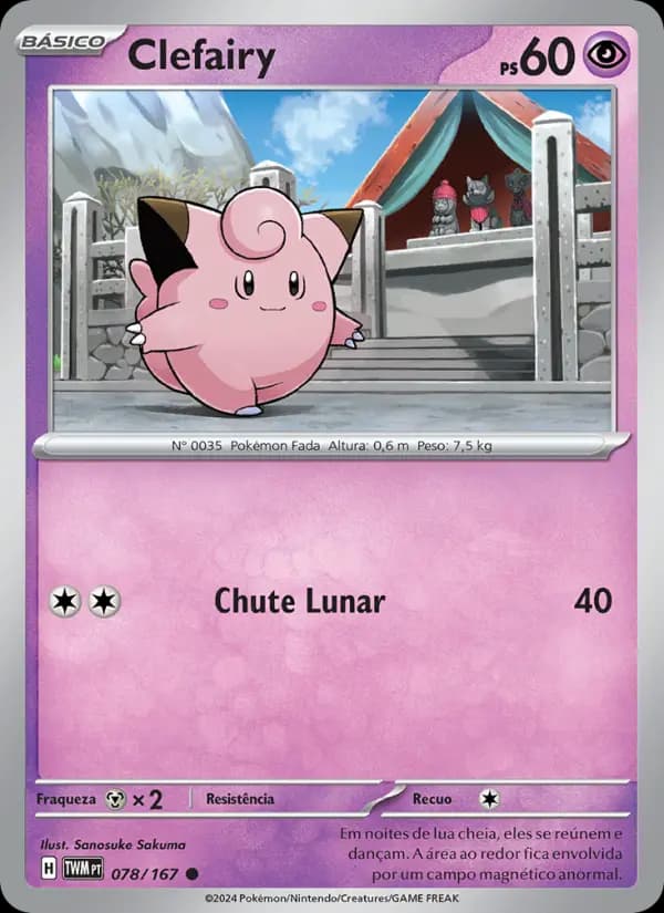 Clefairy, carta 078 de Máscaras do Crepúsculo