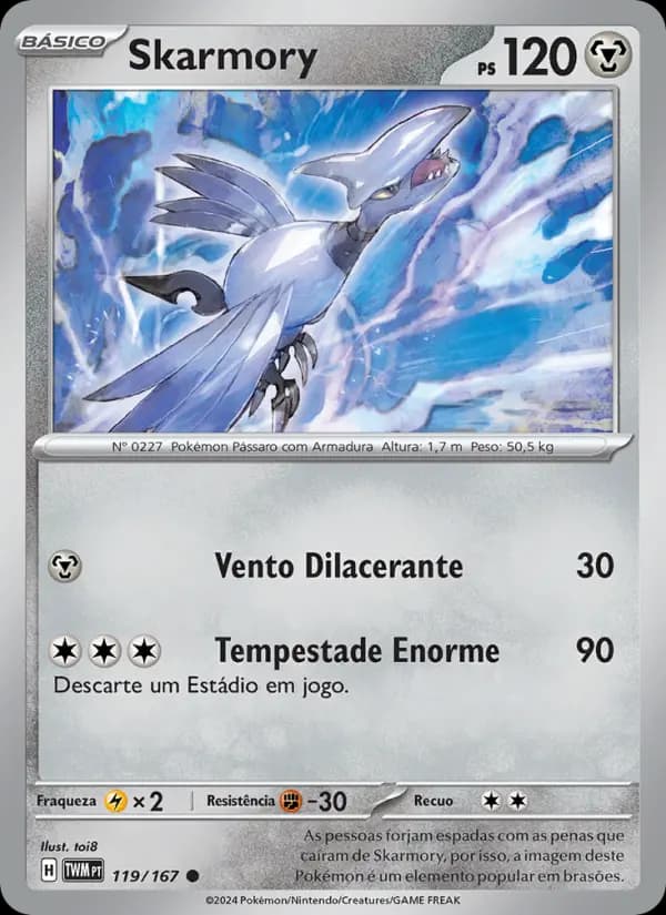 Skarmory, carta 119 de Máscaras do Crepúsculo
