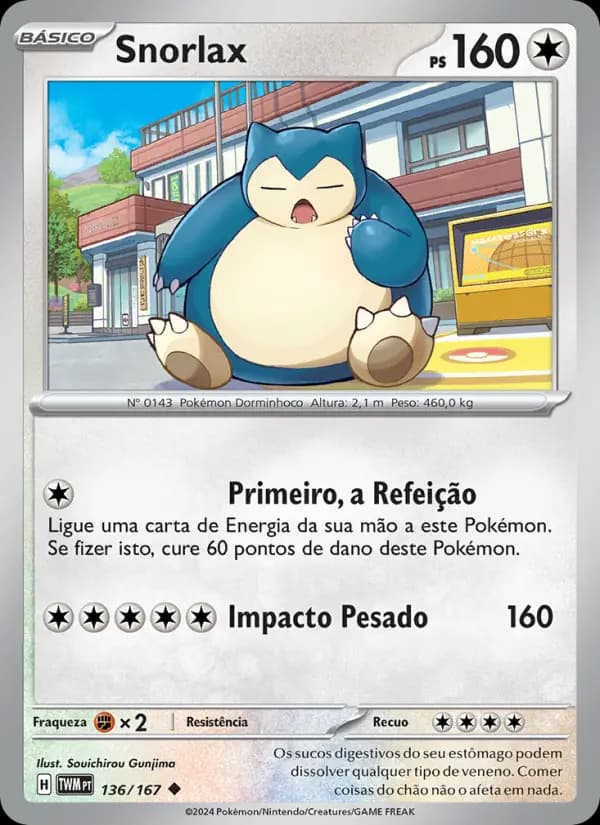 Snorlax, carta 136 de Máscaras do Crepúsculo