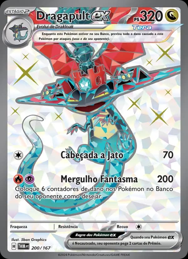 Dragapult ex, carta 200 de Máscaras do Crepúsculo
