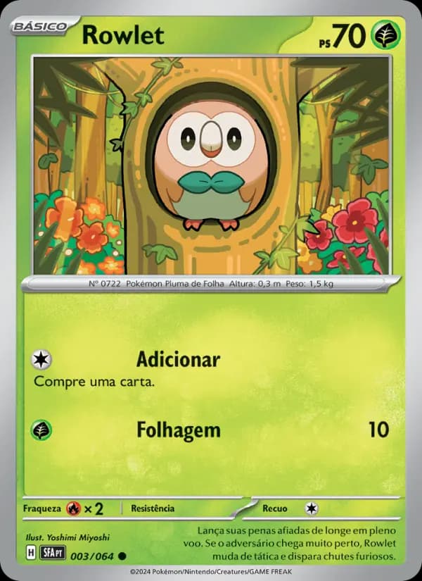 Rowlet, carta 003 de Fábulas Nebulosas