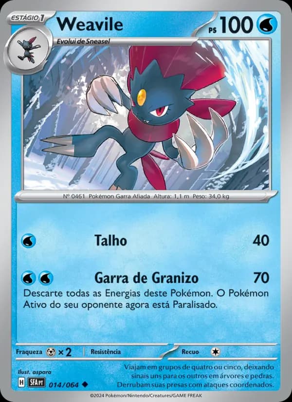 Weavile, carta 014 de Fábulas Nebulosas