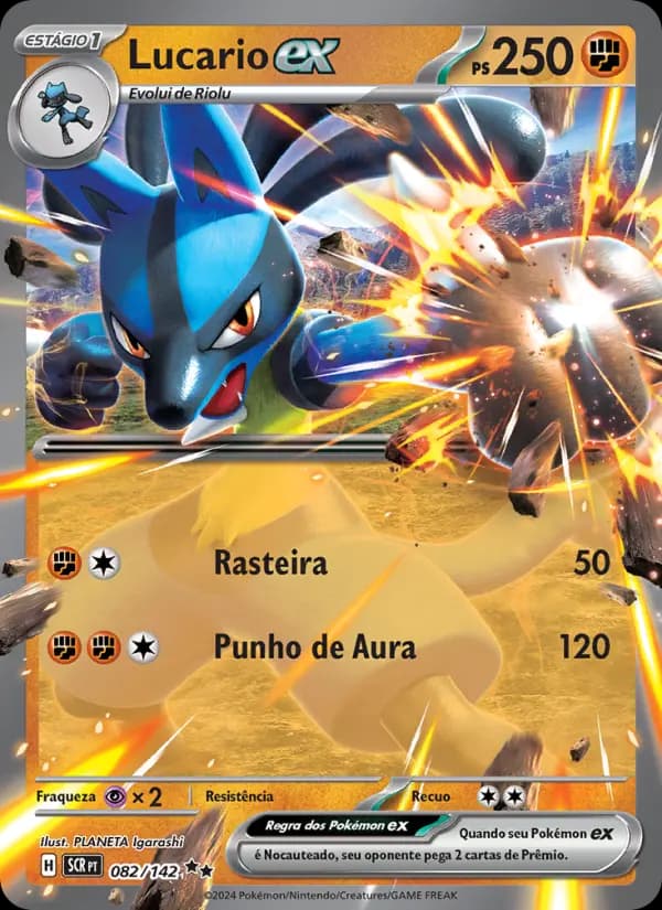 Lucario ex, carta 082 de Coroa Estelar