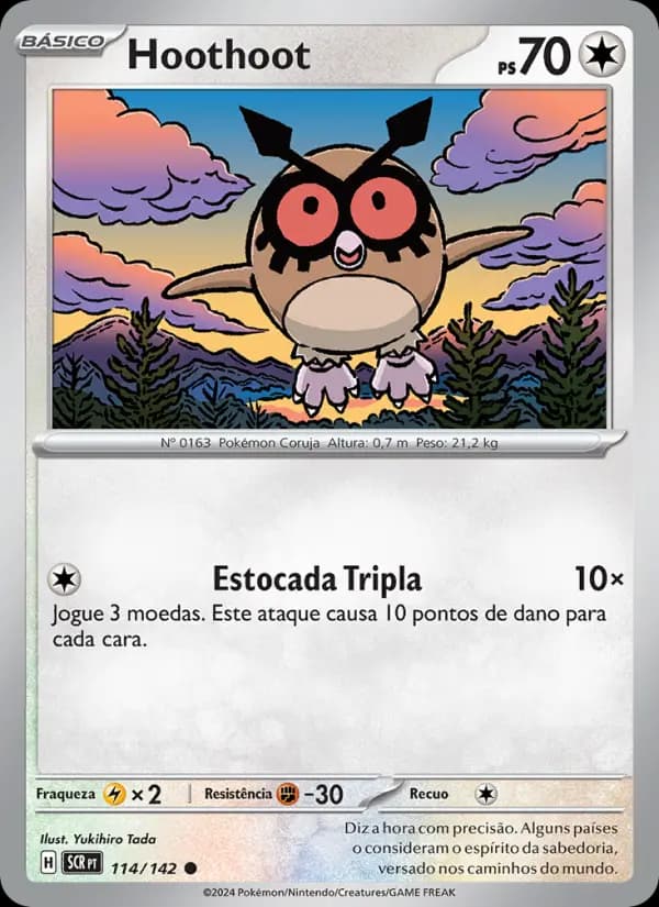Hoothoot, carta 114 de Coroa Estelar