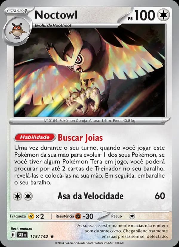 Noctowl, carta 115 de Coroa Estelar