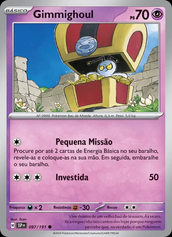 Gimmighoul, carta 097 de Fagulhas Impetuosas