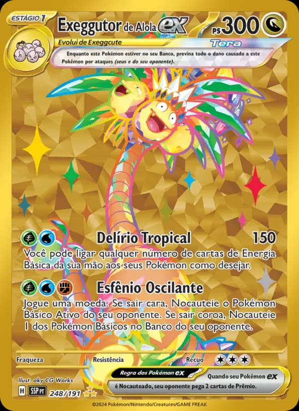 Exeggutor de Alola ex, carta 248 de Fagulhas Impetuosas