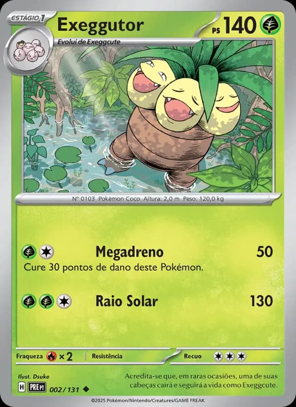 Exeggutor, carta 002 de Evoluções Prismáticas