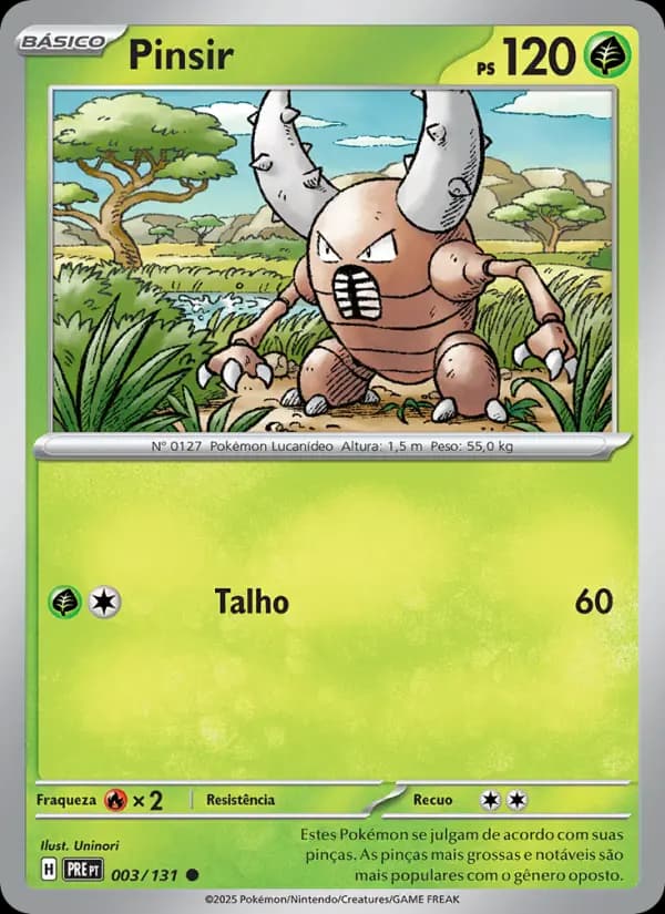 Pinsir, carta 003 de Evoluções Prismáticas