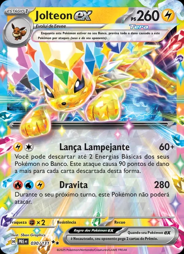 Jolteon ex, carta 030 de Evoluções Prismáticas