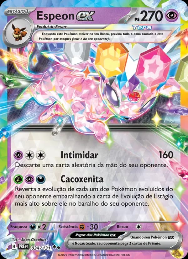 Espeon ex, carta 034 de Evoluções Prismáticas