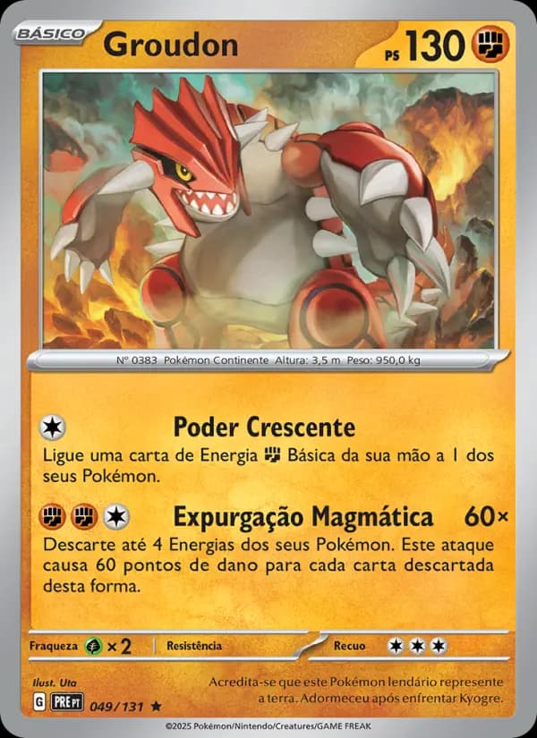 Groudon, carta 049 de Evoluções Prismáticas