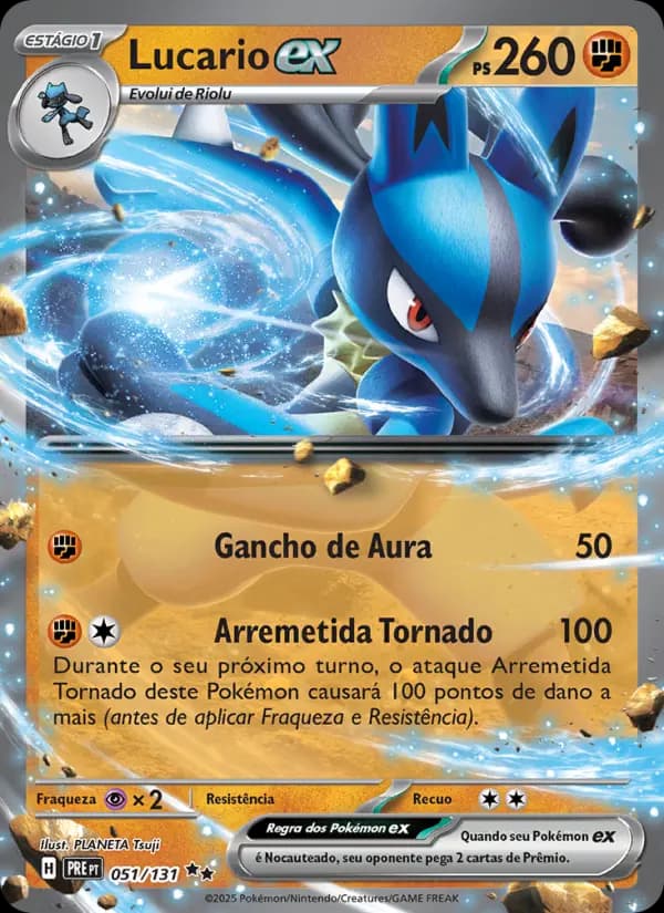 Lucario ex, carta 051 de Evoluções Prismáticas