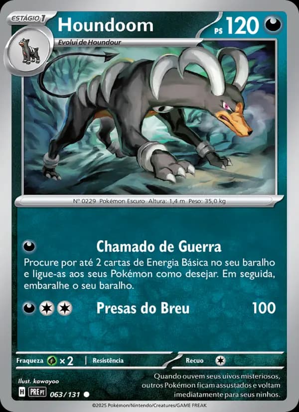Houndoom, carta 063 de Evoluções Prismáticas