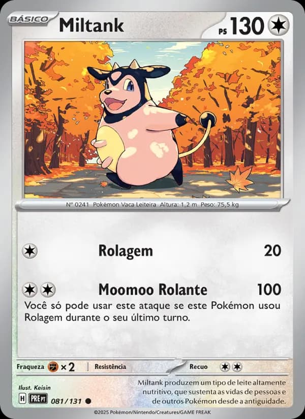 Miltank, carta 081 de Evoluções Prismáticas