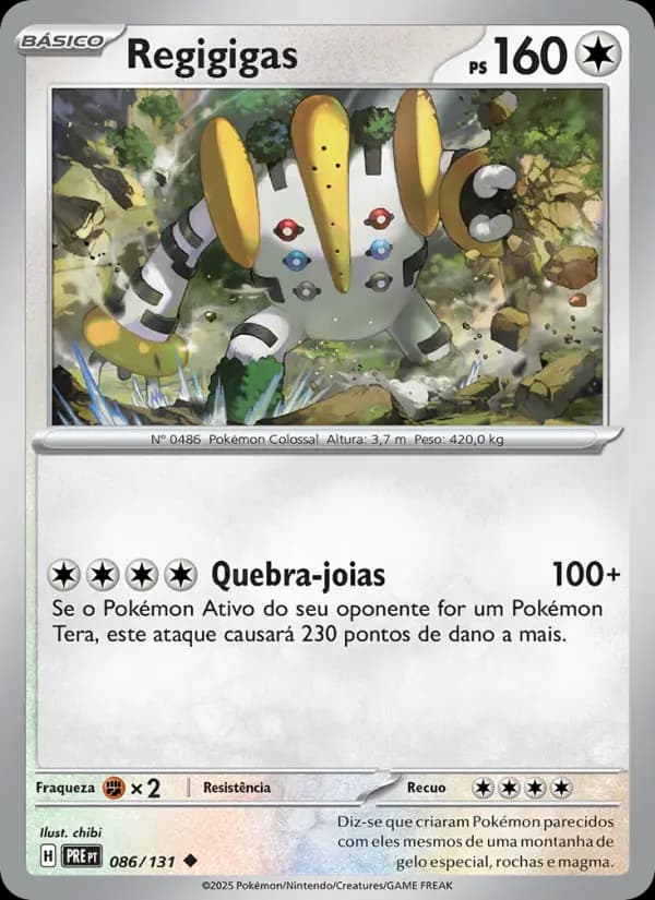 Regigigas, carta 086 de Evoluções Prismáticas