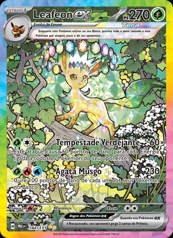 Leafeon ex, carta 144 de Evoluções Prismáticas