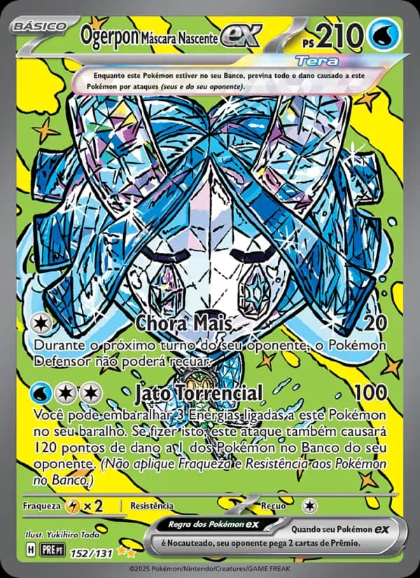 Ogerpon Máscara Nascente ex, carta 152 de Evoluções Prismáticas
