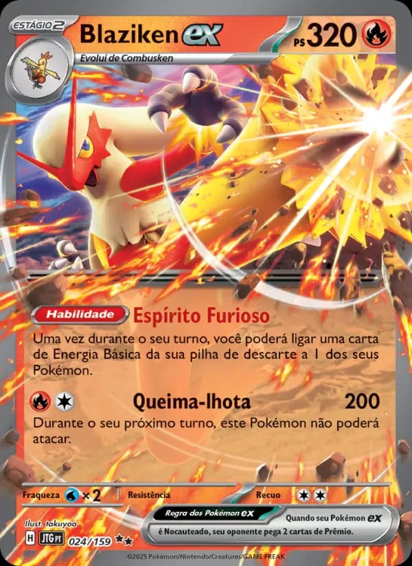 Blaziken ex, carta 024 de Amigos de Jornada