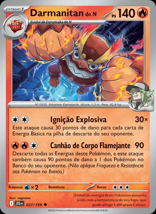 Darmanitan do N, carta 027 de Amigos de Jornada