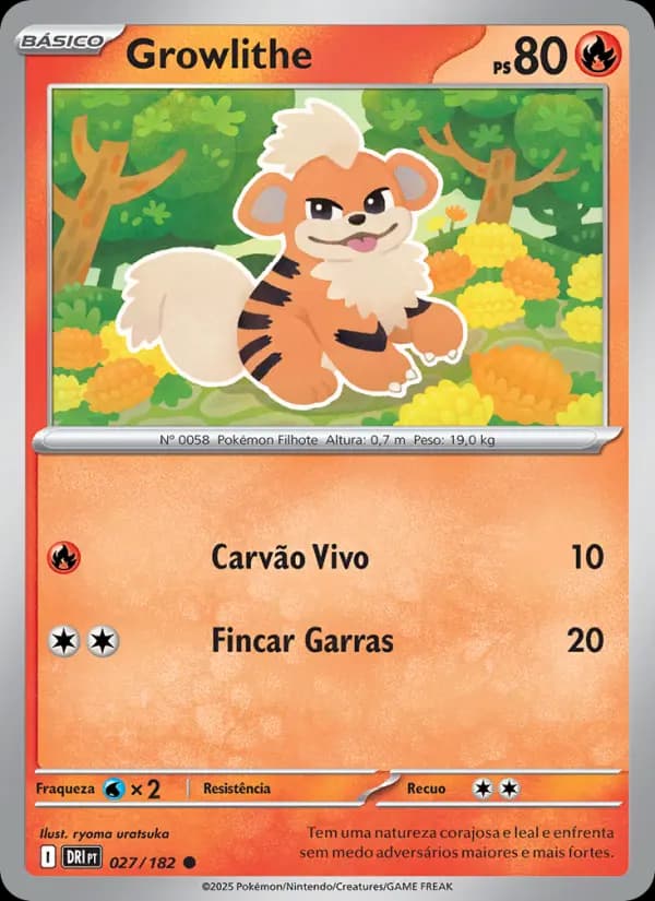 Growlithe, carta 027 de Rivais Predestinados