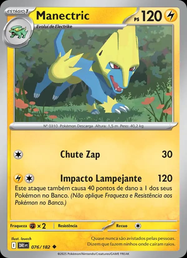Manectric, carta 076 de Rivais Predestinados