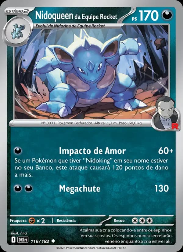 Nidoqueen da Equipe Rocket, carta 116 de Rivais Predestinados