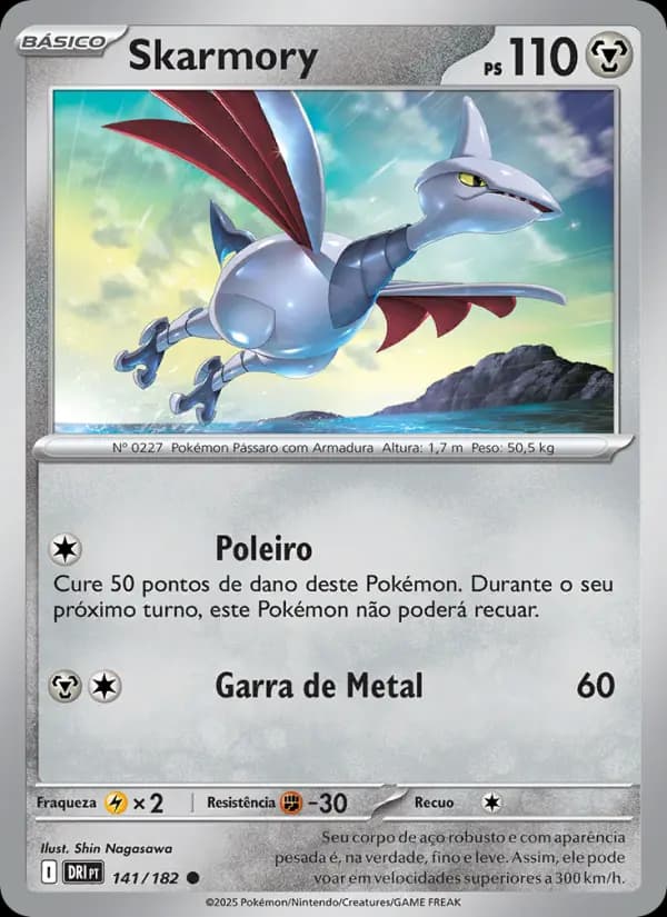 Skarmory, carta 141 de Rivais Predestinados