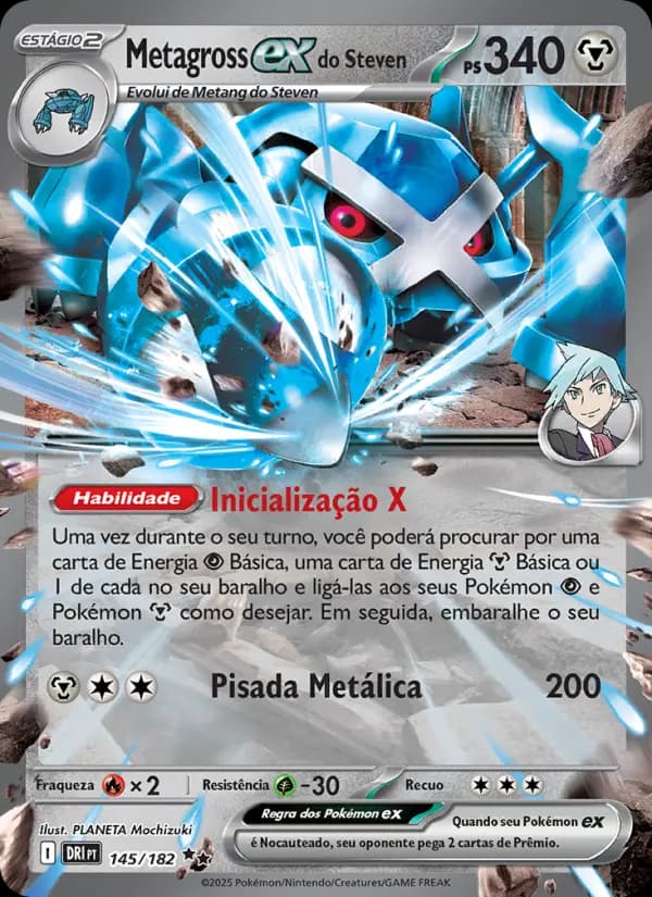 Metagross ex do Steven, carta 145 de Rivais Predestinados