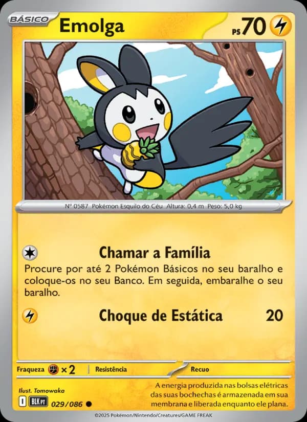 Emolga, carta 029 de Raio Preto