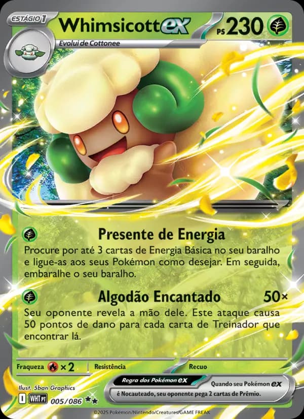 Whimsicott ex, carta 005 de Fogo Branco