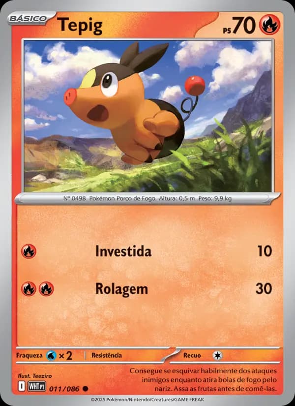 Tepig, carta 011 de Fogo Branco