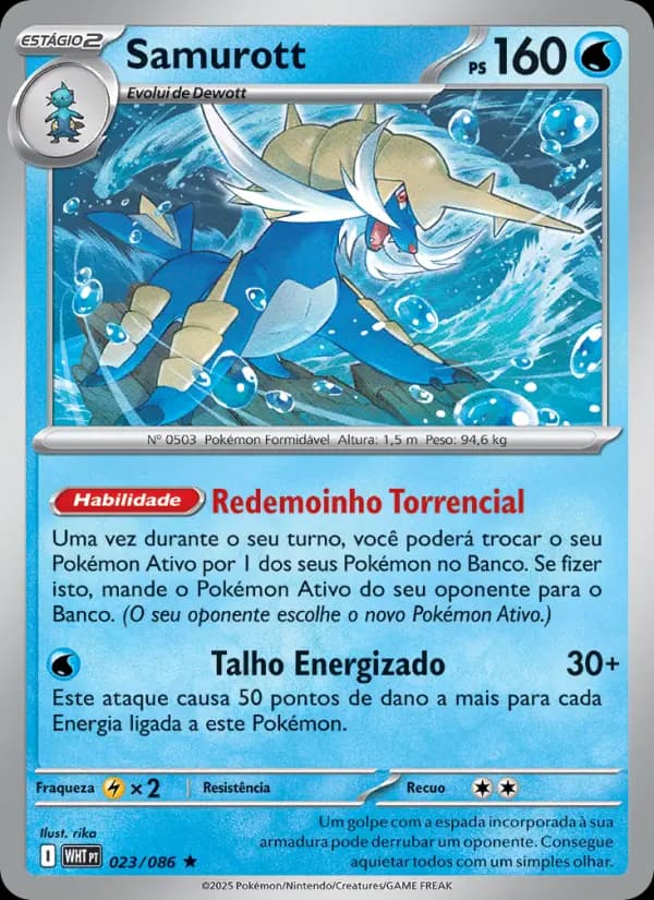 Samurott, carta 023 de Fogo Branco